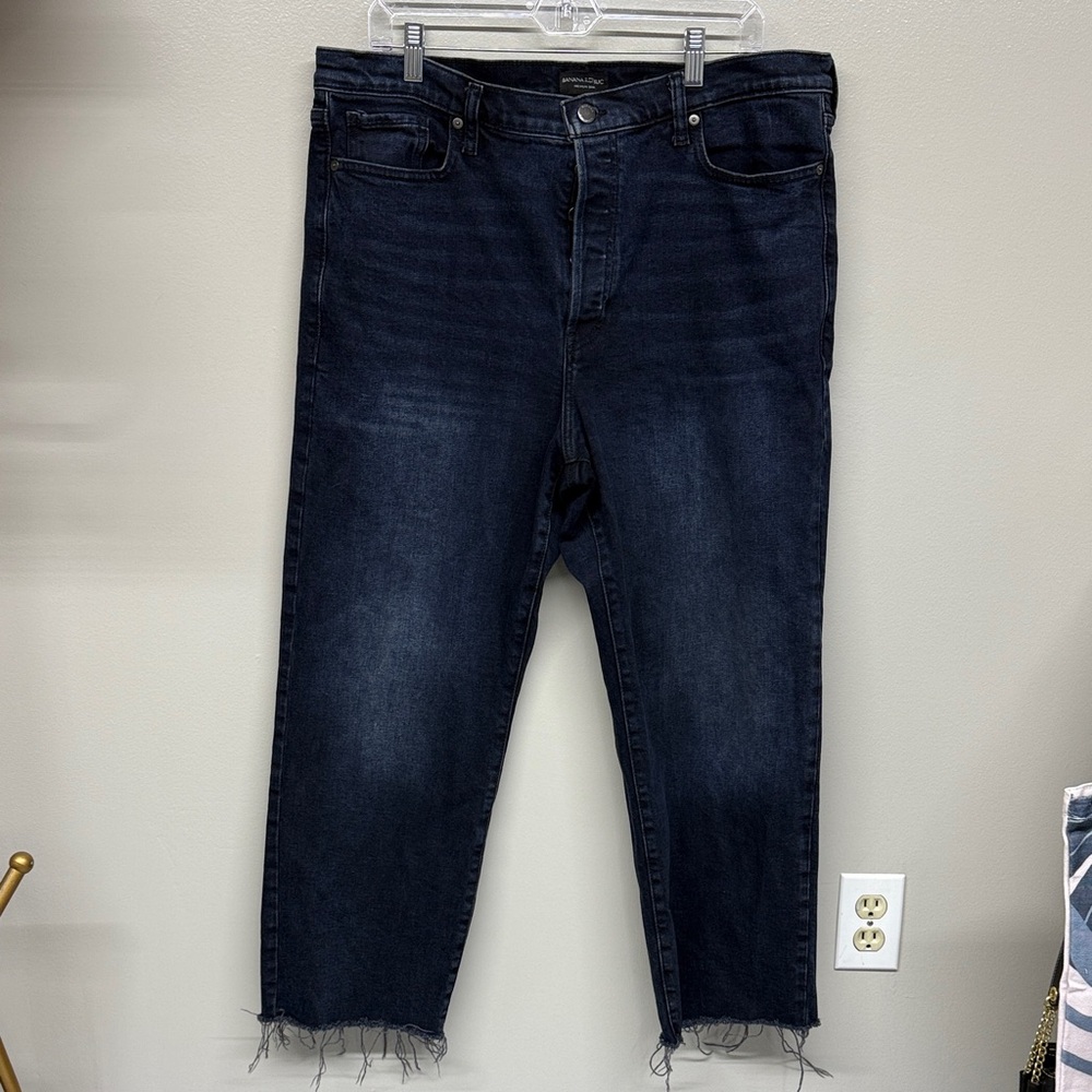 Banana Republic Dark Blue Relaxed High Rise Ankle Women's Jeans